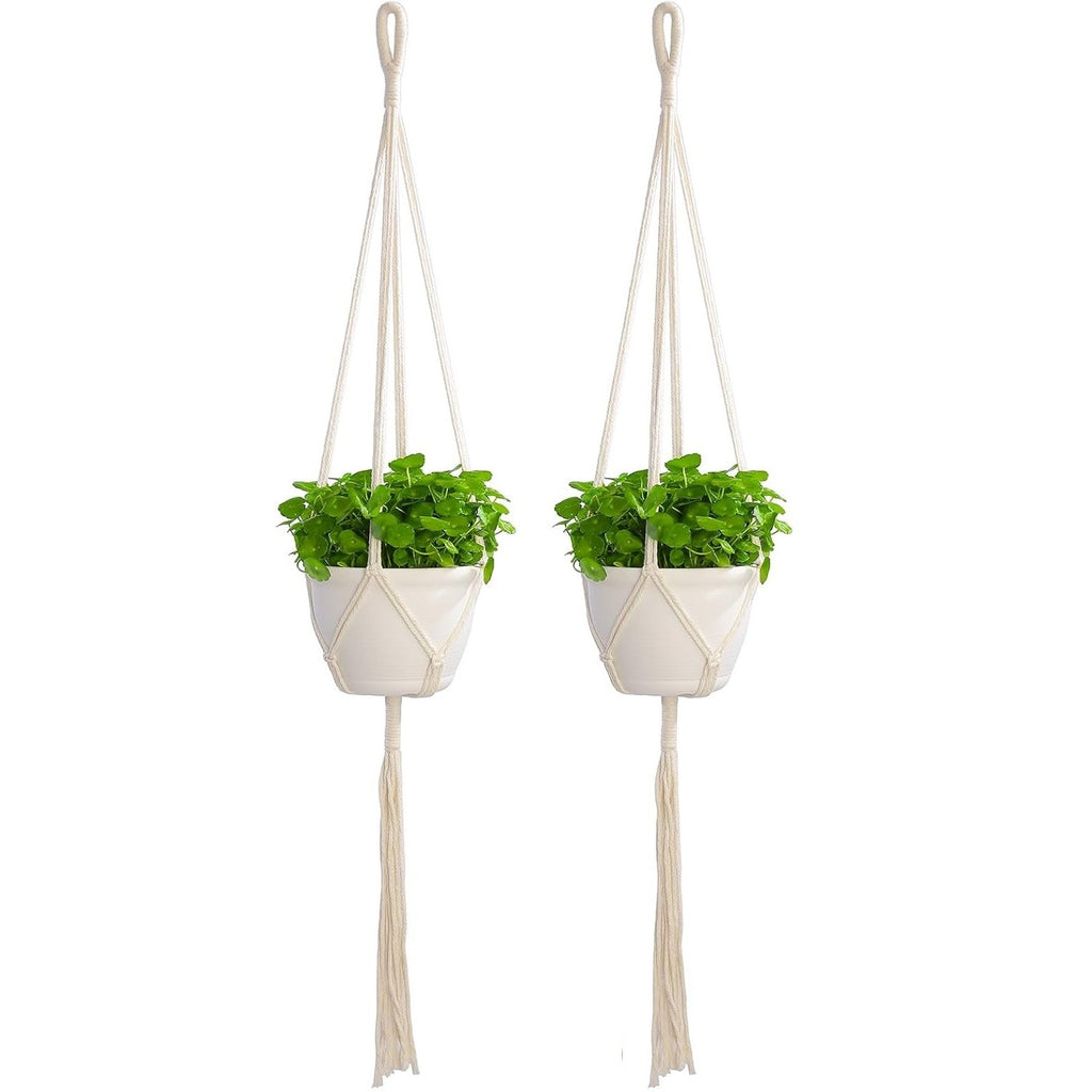 BRAND NEW ~ Set/3 Boho Macrame 40" Plant Hangers Bohemian Crochet Pot Holder