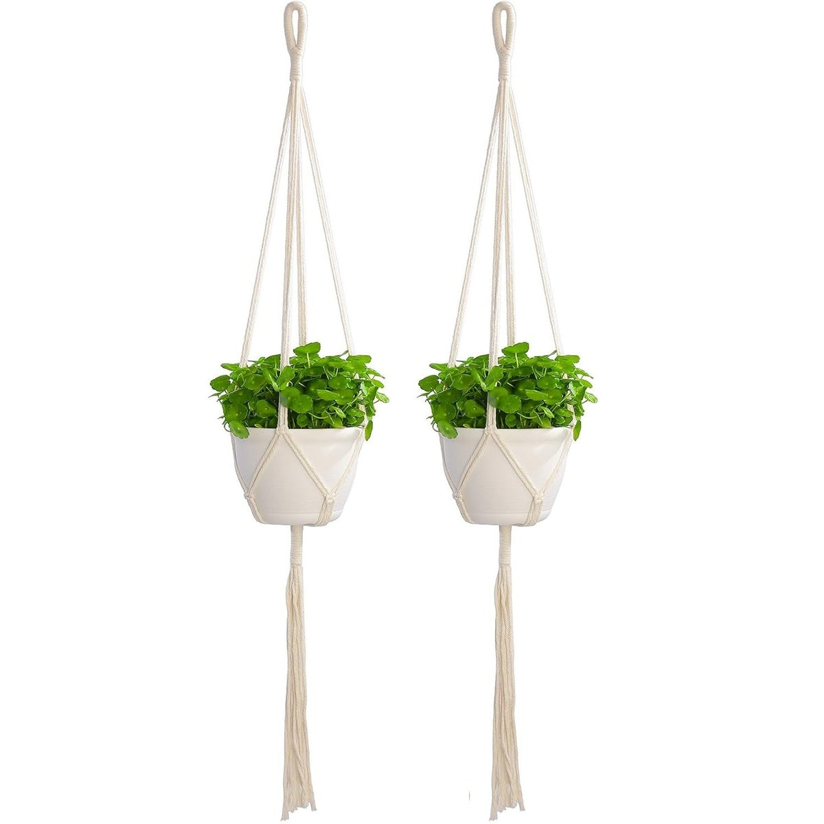 BRAND NEW ~ Set/3 Boho Macrame 40" Plant Hangers Bohemian Crochet Pot Holder