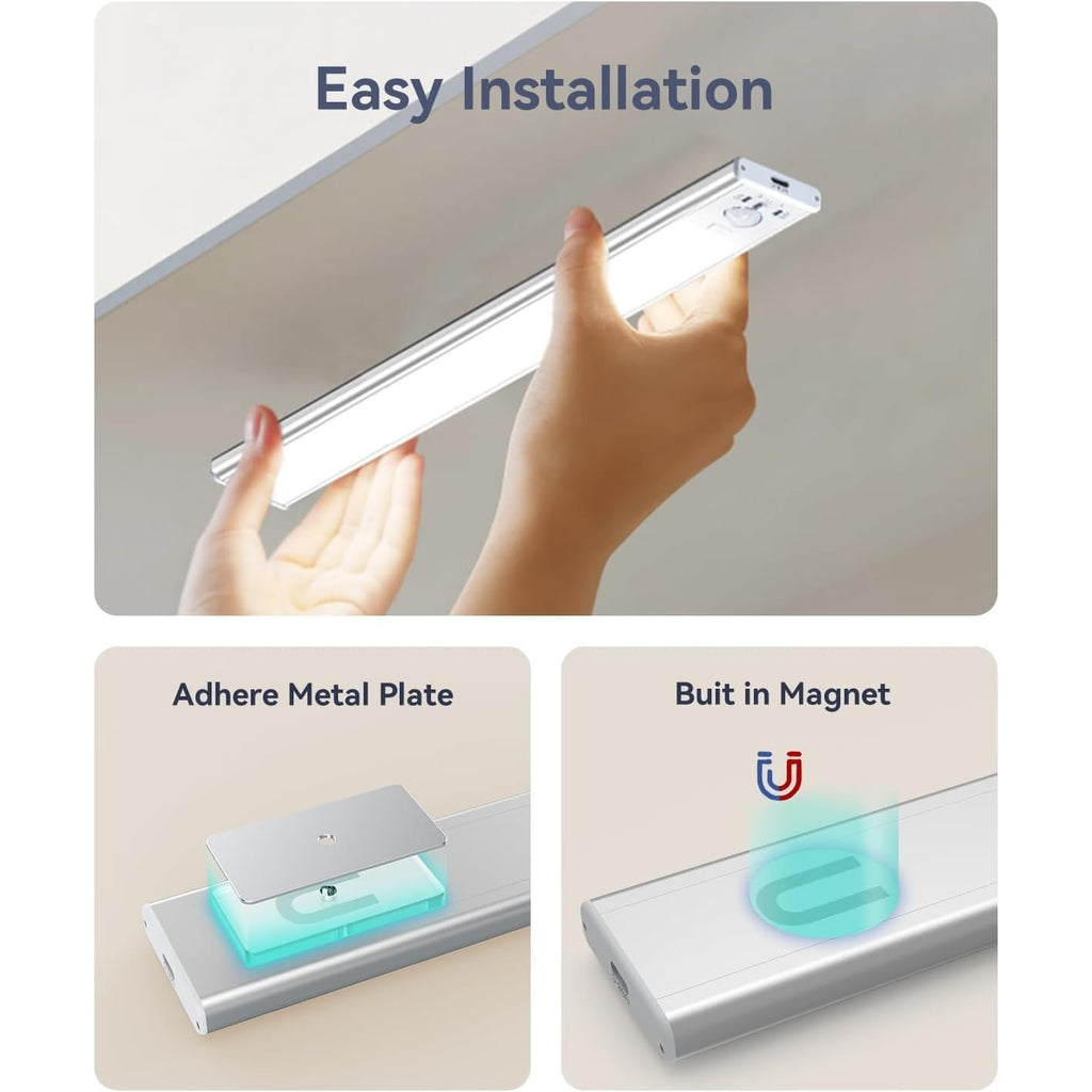 BRAND NEW ~ Set/2 Rechargeable Motion Sensor 13" Under Cabinet Light LED