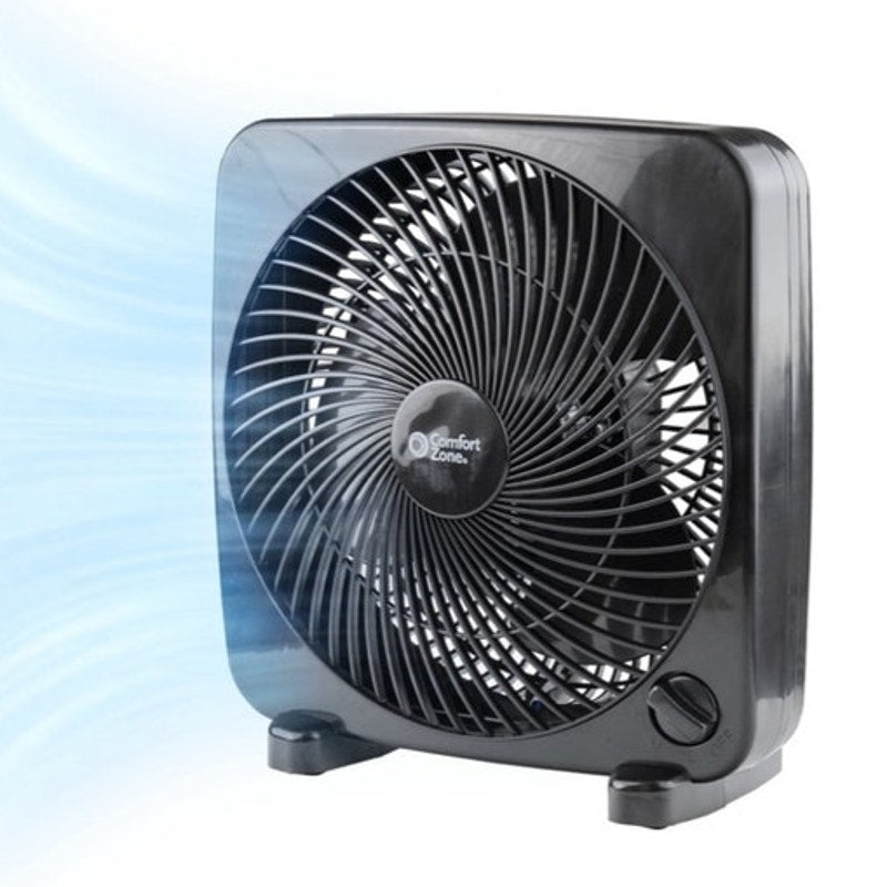 BRAND NEW ~ Comfort Zone 9" Portable Black 3 Speeds Quiet Compact Box Fan