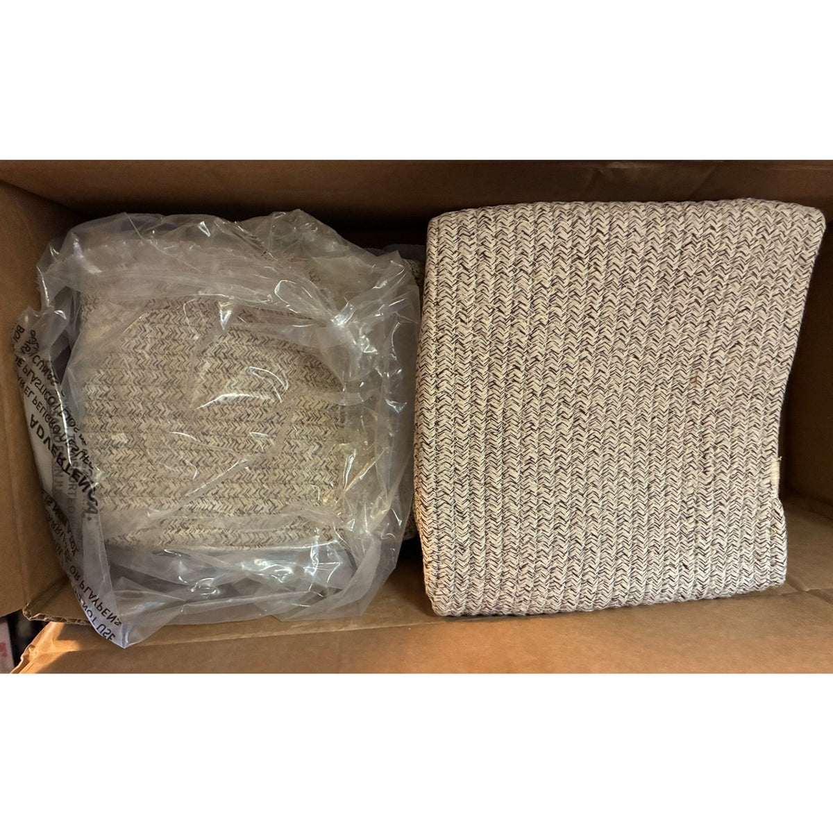 BRAND NEW ~ Set/3 Jute Woven Cotton Rope Storage Baskets Bins Shelves Organizer