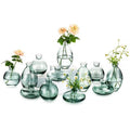 BRAND NEW ~ Set/12 Assorted Green Glass Bud Vases ~ For Flowers & Centerpieces