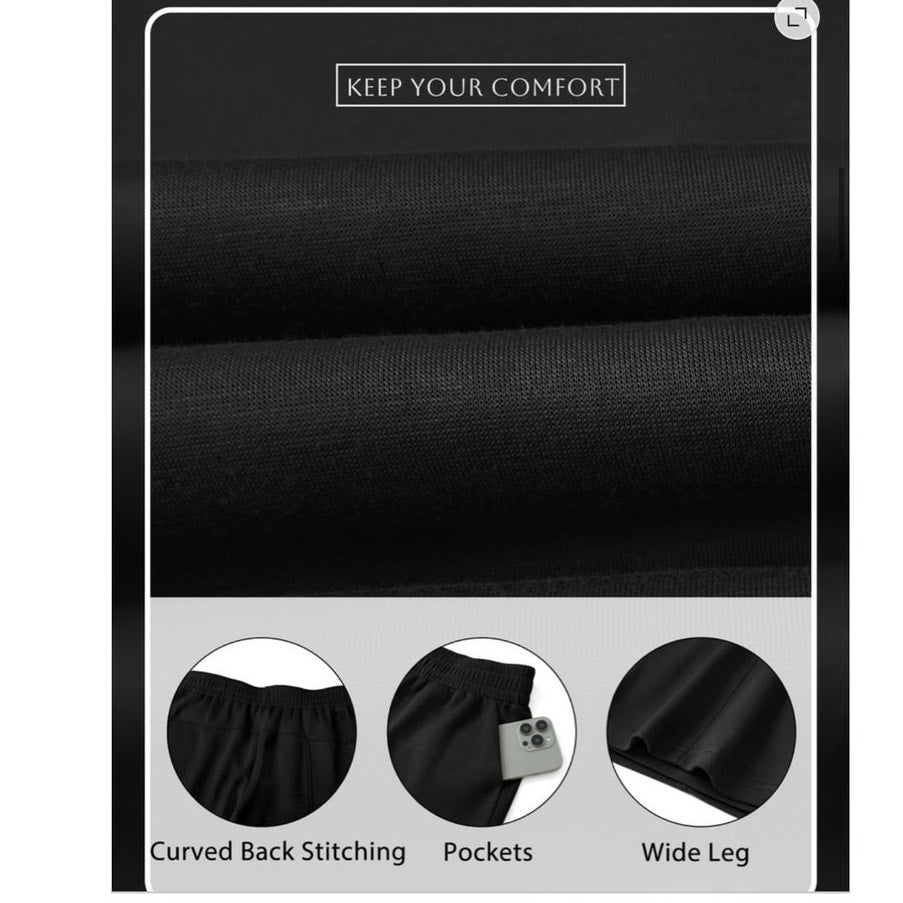 NWT ~ Women's Black Wide Leg High Waisted Casual Pants with Pockets ~ Size XL
