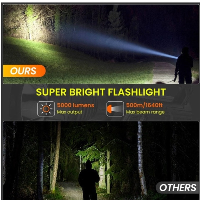 BRAND NEW ~ Rechargeable Waterproof 50000 Lumens Super Bright LED Flashlight