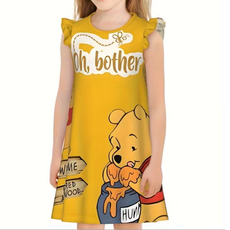 NWT ~ Set/3 Disney Nightgowns Elsa Winnie Pooh & Mermaid Nighties Girls 8-9 yrs