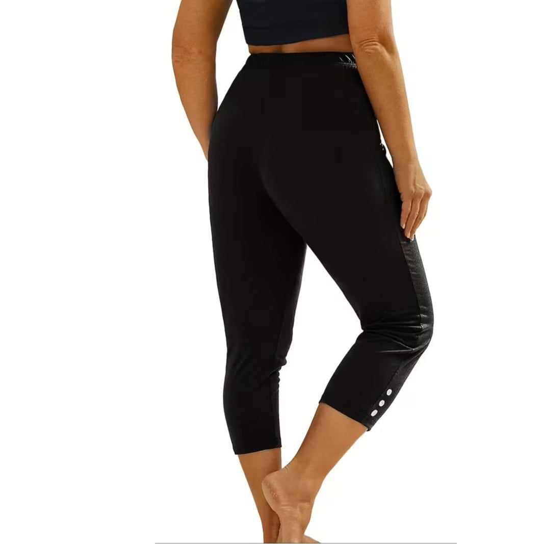 NWT ~ Set/4 Summer Bright Capri Pants Pink Lime White Black ~ Women's MEDIUM