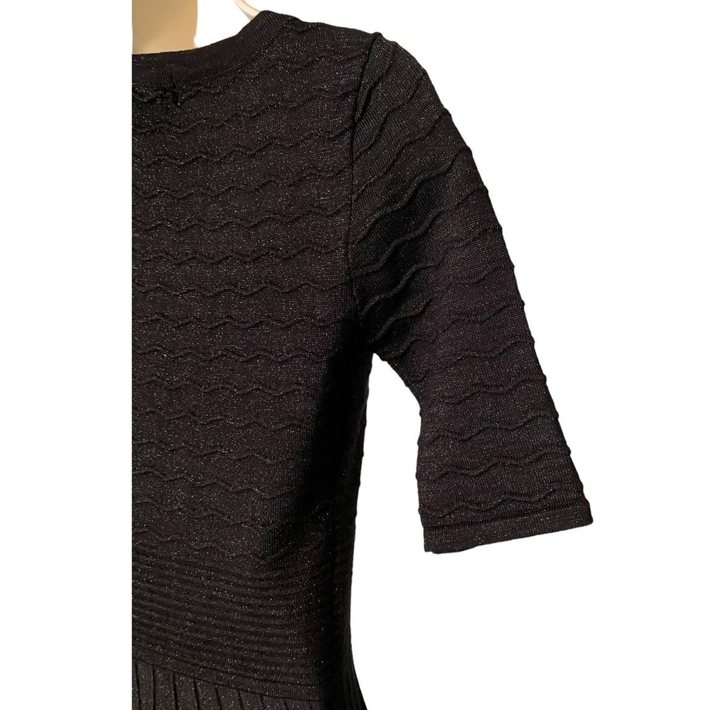 NWT ~ CANDIE'S Metallic Black Knit Swing Bodycon Dress ~ Women's Size SMALL
