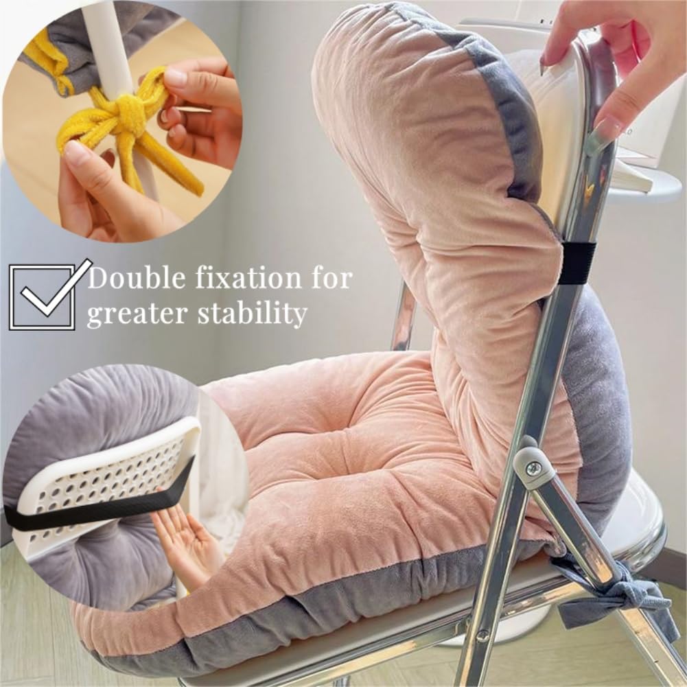 BRAND NEW ~ Set/4 Cranberry Red & Gray Non-Slip Rocking Chair Cushion Seat Pads
