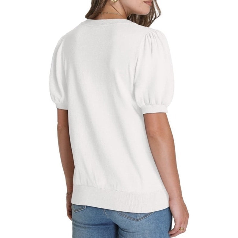 NWT ~ Women's Cream Puff Short Sleeve Lightweight Knit Summer Sweater ~ SMALL
