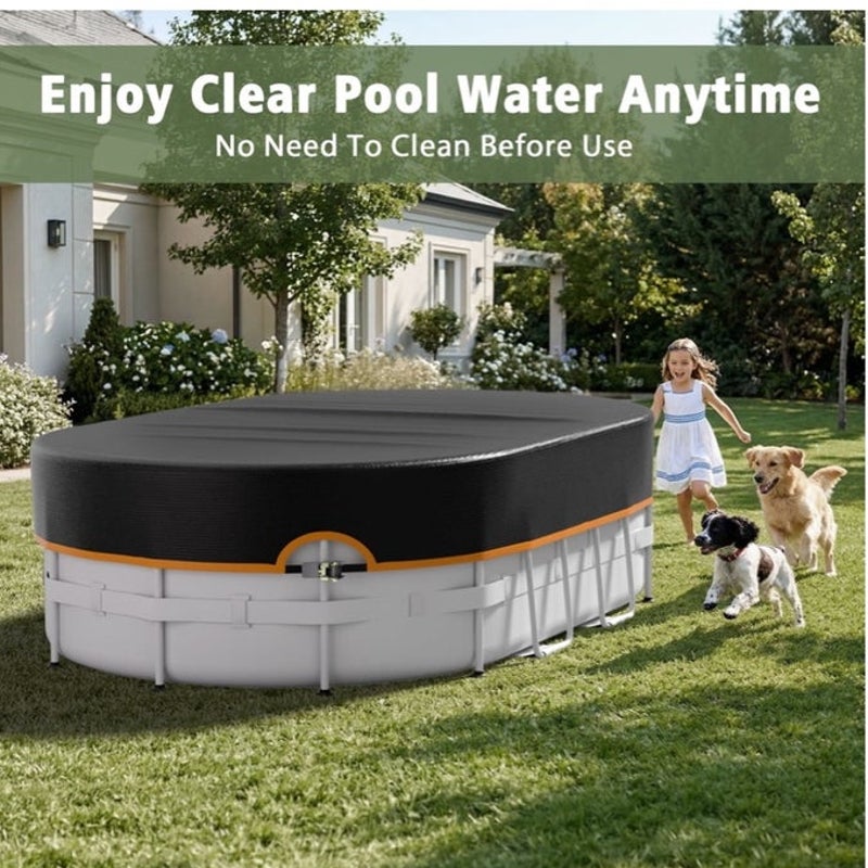 BRAND NEW ~ 12x20ft Waterproof & Dustproof Oval Above Ground Pool Cover & Winch