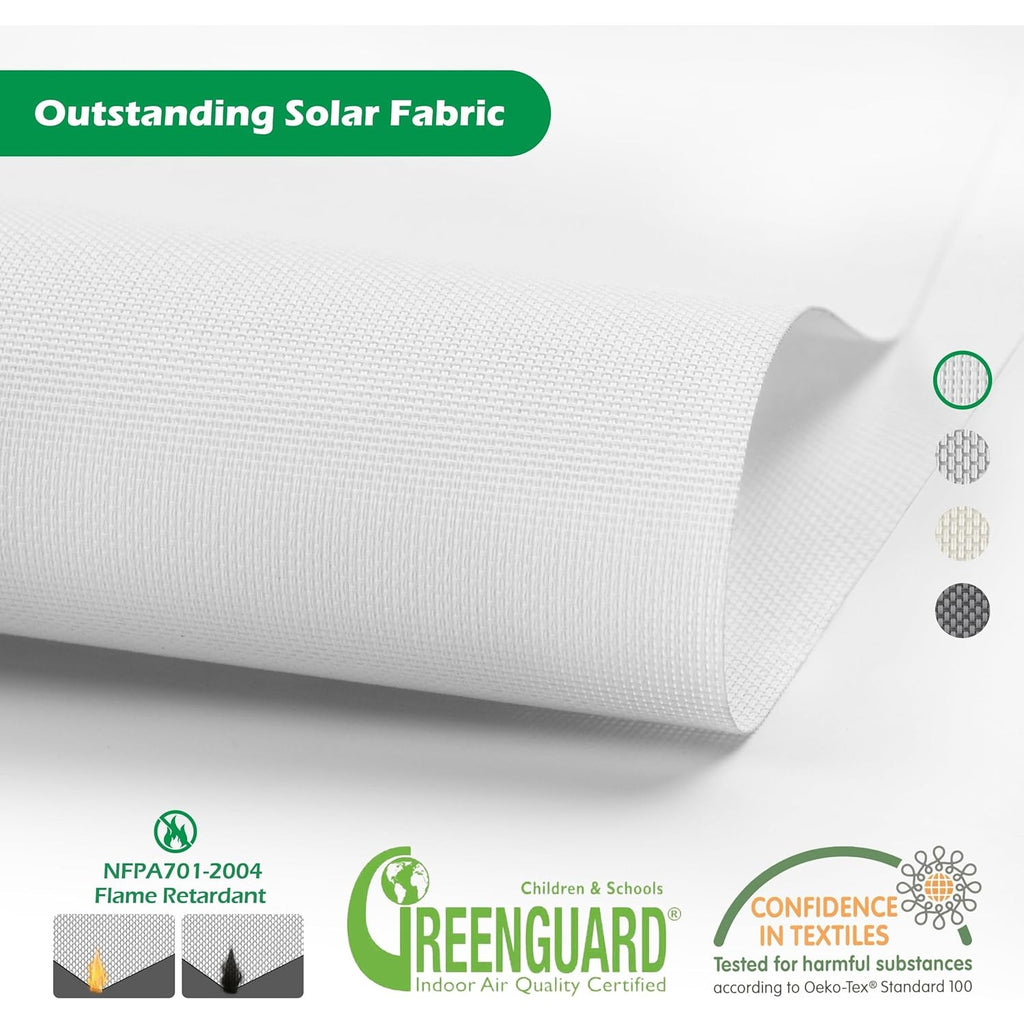 NWT ~ LazBlinds Cordless Semi Sheer Roller Shade - 23" x 72" - White