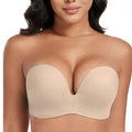 NWT ~ Strapless Seamless Wireless Anti Slip Push Up Bra Support Lift Size 38DD