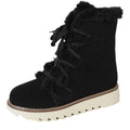 NWT ~ Black Faux Suede Fur Lined Lace Up Snow Boots ~ Women's Size 40 (9-9.5)