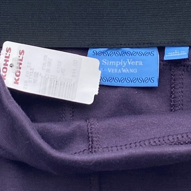 NWT ~ SIMPLY VERA WANG Purple Knit Pull On Mini Skirt ~ Women's Size LARGE