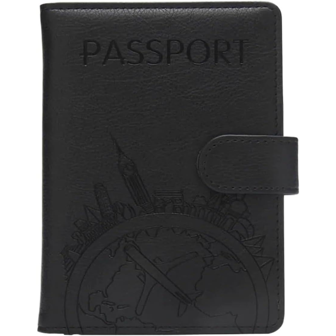 BRAND NEW ~ Black Passport Cover Wallet Card Holder Portable Travel Accessories
