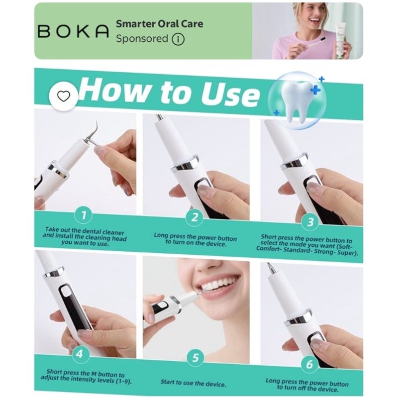 BRAND NEW ~ 5 Mode Plaque Remover for Teeth Tooth Brushing Kit Dental Tools