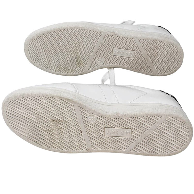 NWT ~ OLD NAVY White Memory Foam Sneakers Cheetah Leopard Back ~ Women's 9