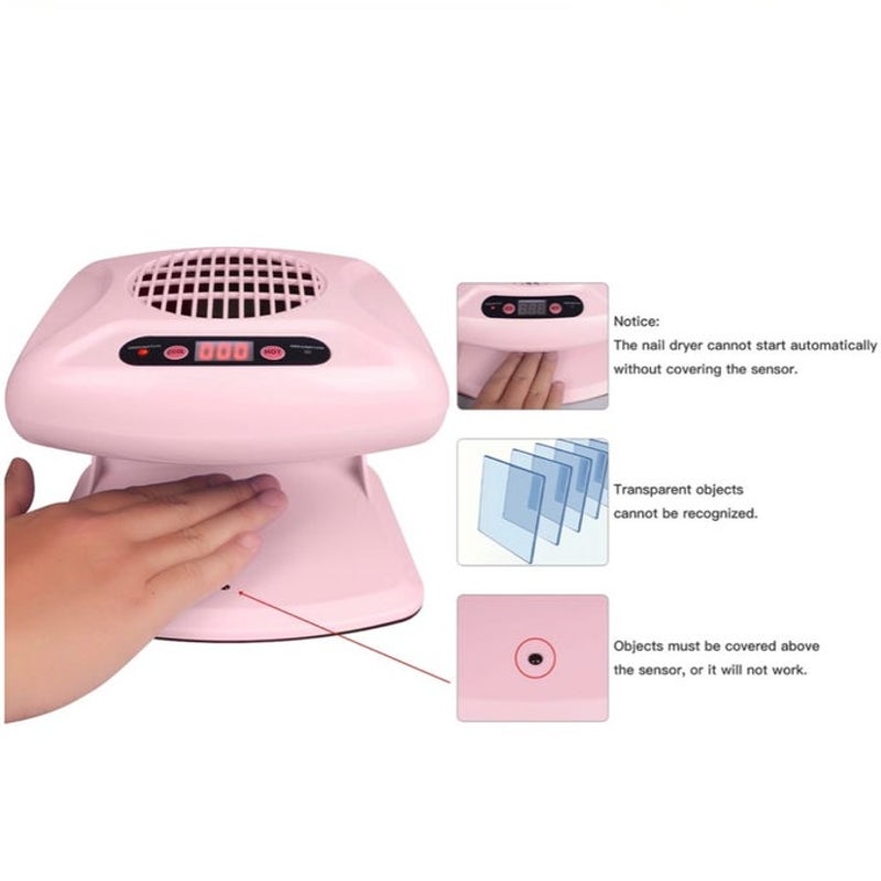BRAND NEW ~ Pink 300W Timing Air Nail Dryer Blow Dryer & Automatic Sensor