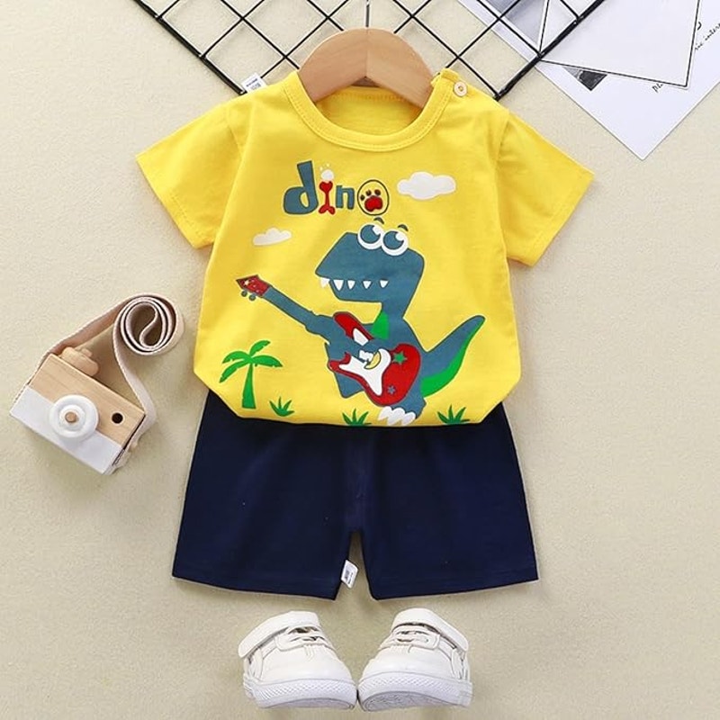 BRAND NEW ~ "Dino" Dinosaur 2pc Summer Shorts & Top Outfit ~ Toddler Size 4T/5T