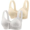 NWT ~ 2 Pack Women's Front Closure Wireless Full Coverage Bras & Nipple Pads ~ L