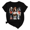 NWT ~ BRAND NEW ~ Women's Casual Black Cotton T-Shirt with Horses ~ Size LARGE