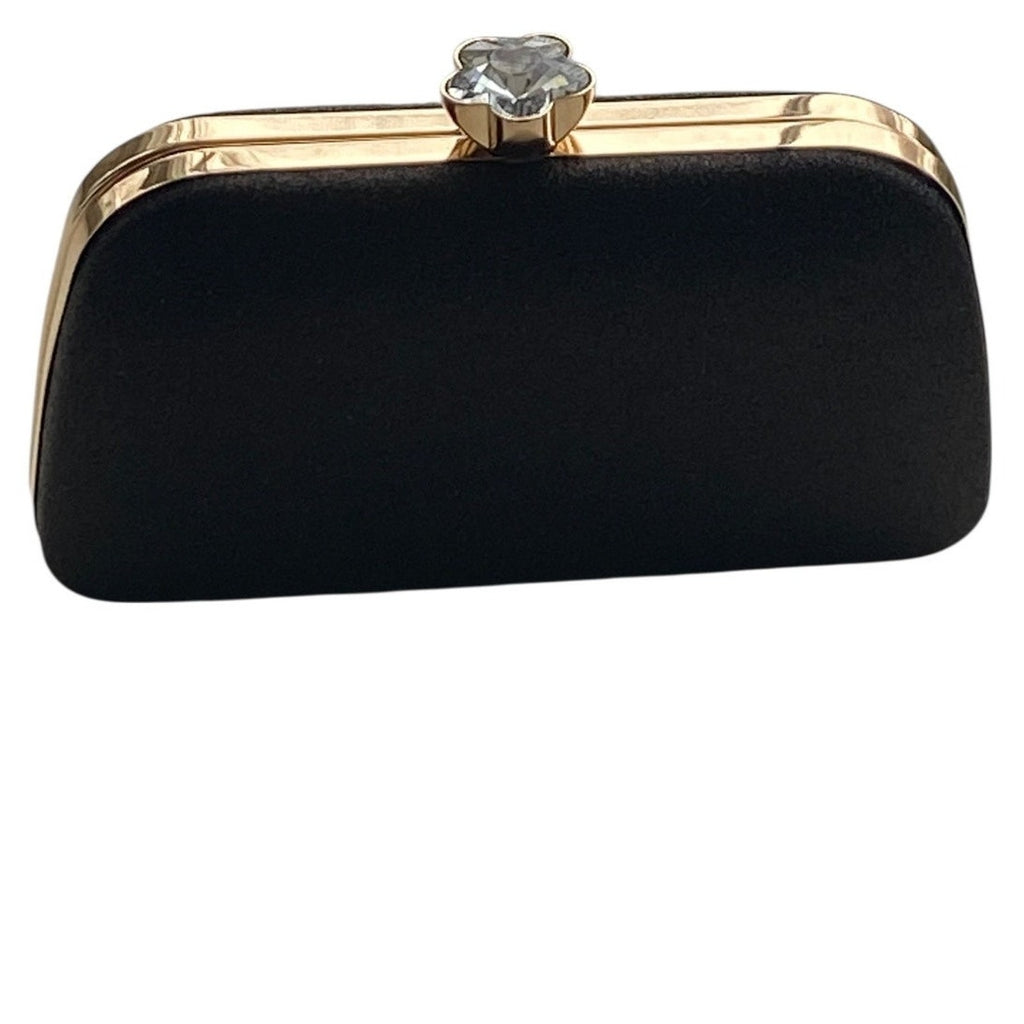 NWT Sparkly Black Glitter Clutch Crossbody Shoulder Bag Hardshell Evening Purse