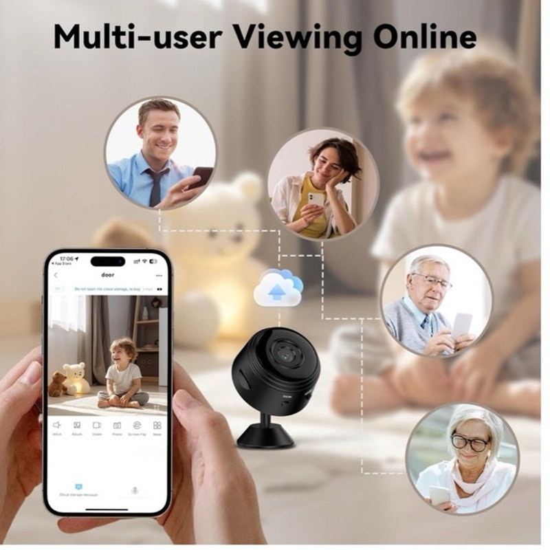 BRAND NEW ~ Small Black Indoor Home Security WiFi Wireless Surveillance Camera