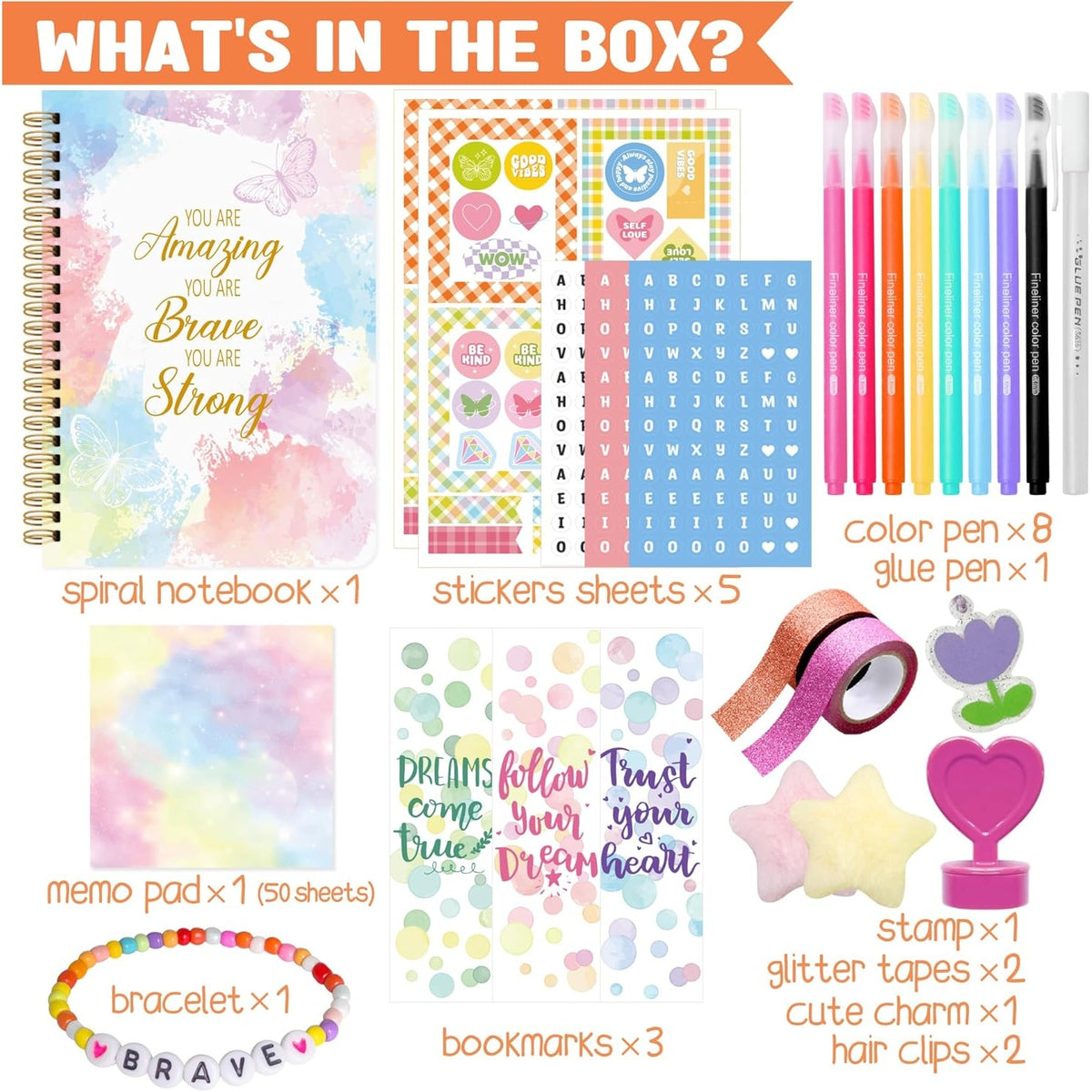 BRAND NEW ~ Large DIY Journal Stationary Scrapbook Kit ~ Teen Tween Girls 8-13