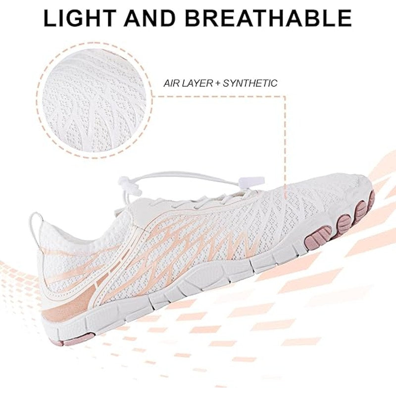NWT ~ White Non-Slip Breathable Flexible Lightweight Unisex Barefoot Shoes ~ 12