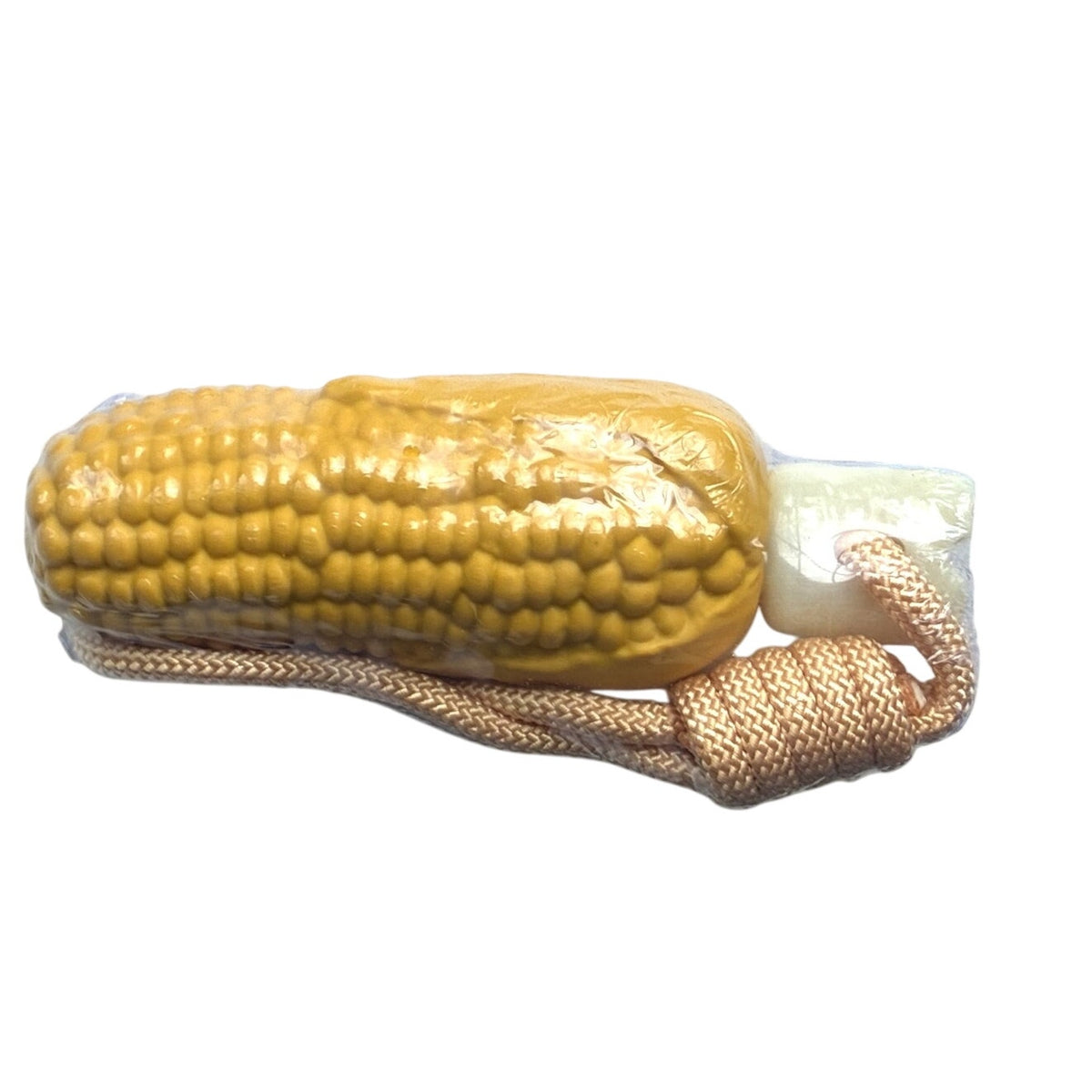 BRAND NEW ~ Corn on the Cob Dog Heavy 'Rubber' Chew Toy & Rope Pull Handle
