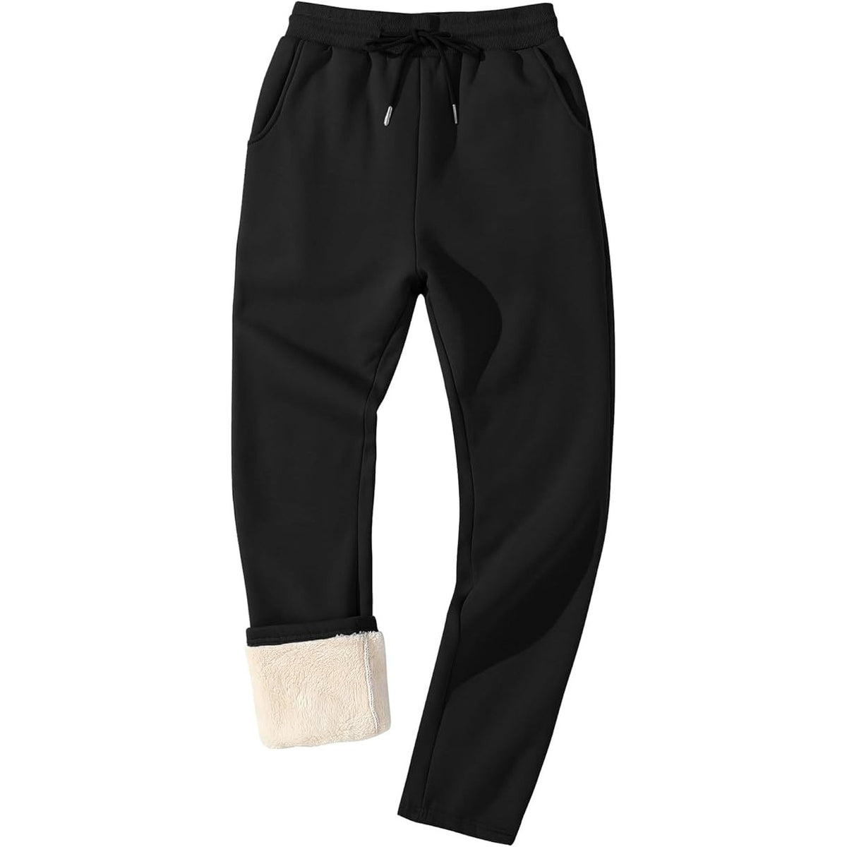 NWT ~ Men's Black Thick Sherpa Fur Lined Sweatpants Joggers Casual Pants ~ 2X