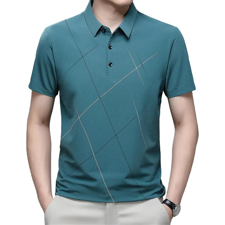 NWT ~ Men's Green Silky Short Sleeve Pullover Casual Polo Golf Shirt ~ MEDIUM