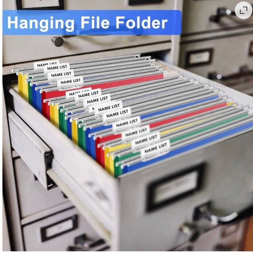 BRAND NEW ~ 20 Multicolor Heavy Duty Plastic Hanging File Folders & Metal Hook