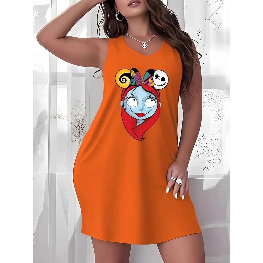 NWT ~ Orange Nightmare Before Christmas Sally & Jack Nightgown ~ Women's 2XL