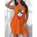 NWT ~ Orange Nightmare Before Christmas Sally & Jack Nightgown ~ Women's 2XL