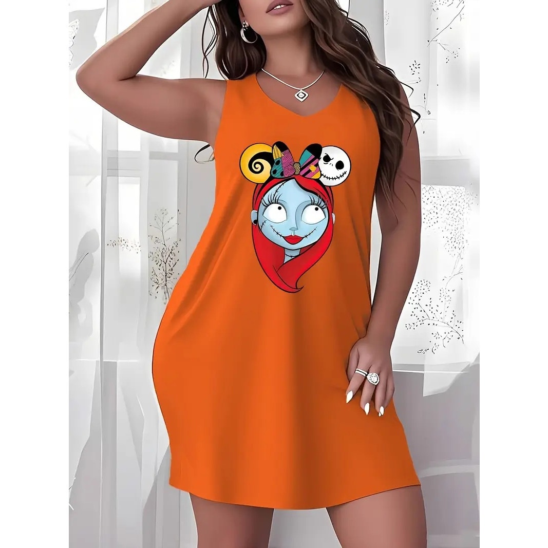 NWT ~ Orange Nightmare Before Christmas Sally & Jack Nightgown ~ Women's 2XL