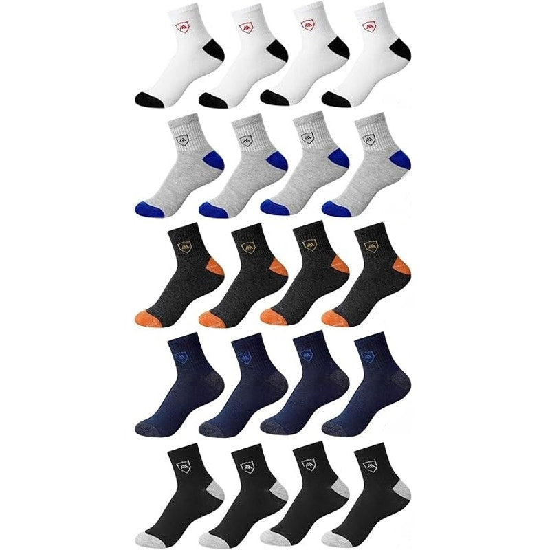 NWT ~ 10 Pairs Men's Classic Multicolor Crew Ankle Socks ~ Unisex ~ Women
