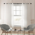 BRAND NEW ~ Set/2 Matte Black Heavy Duty Adjustable Curtain Rods 30-144"