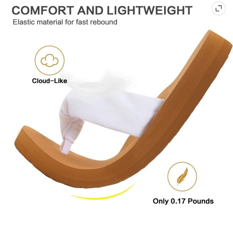 BRAND NEW ~ White Cloth Comfort Beach Summer Flip Flop Thong Sandals ~ 8