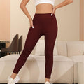 NWT ~ Wine Red Sherpa Fur Thermal Lined High Waist Leggings ~ Womens Size XL