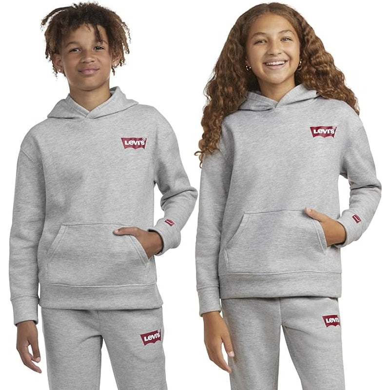 NWT ~ Unisex Youth Gray LEVI'S Graphic Pullover Hoodie Sweatshirt ~ Boys Girls L