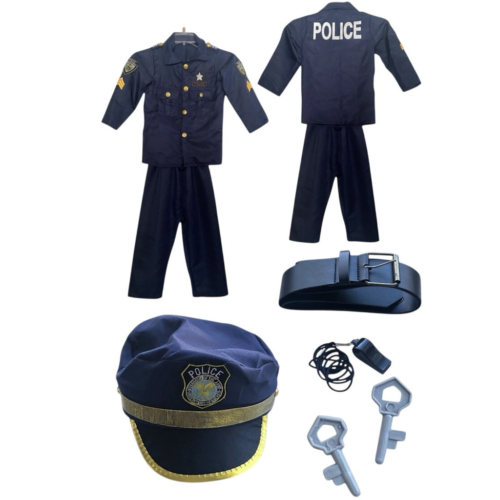 NWT ~ Set/6 Children's Policeman Uniform Halloween Dress Up Play Costume ~MEDIUM