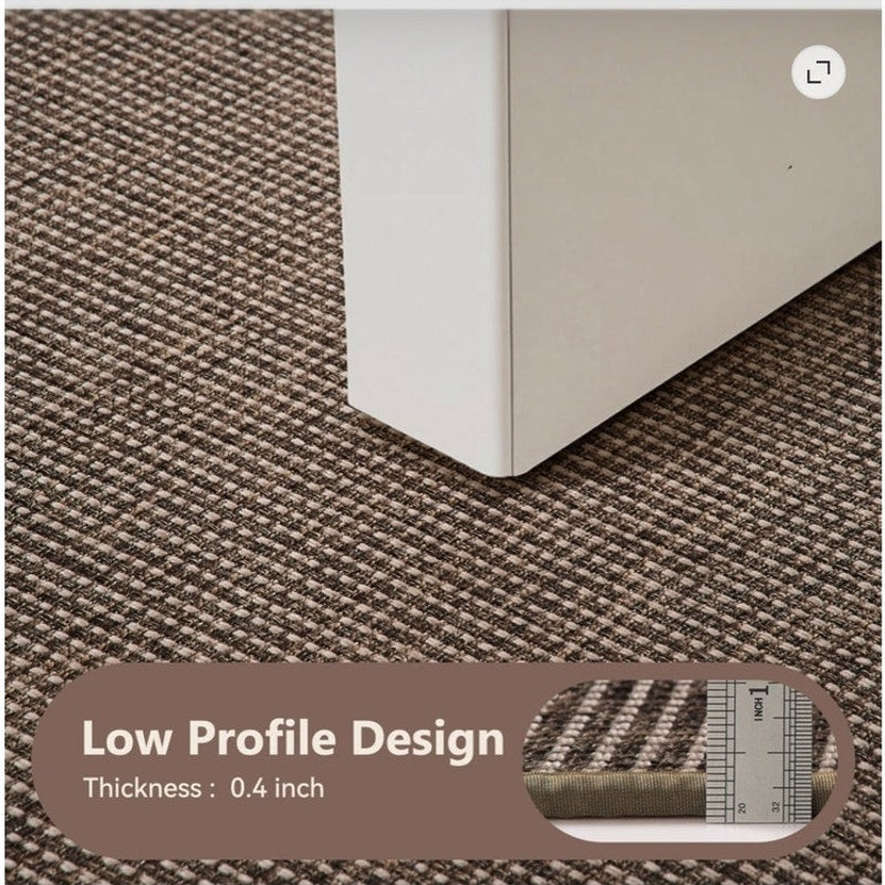 BRAND NEW ~ Brown Non-Slip Rubber Backed Welcome Low Profile Inside Door Mat Rug