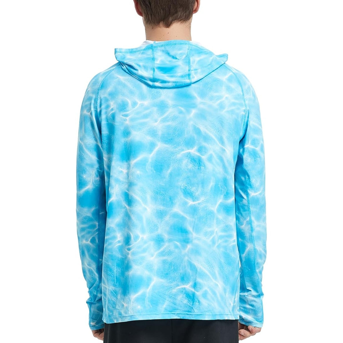 NWT ~ Mens Light Blue Riverruns UPF50+ Hunting Lightweight Hoodie with Mask ~ XL