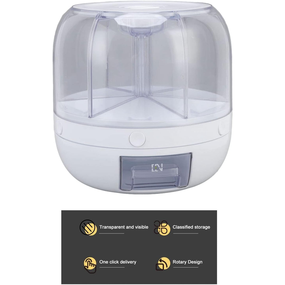 BRAND NEW ~ Kitchen Countertop Rotating Cereal Candy 6 Grid Storage Dispenser
