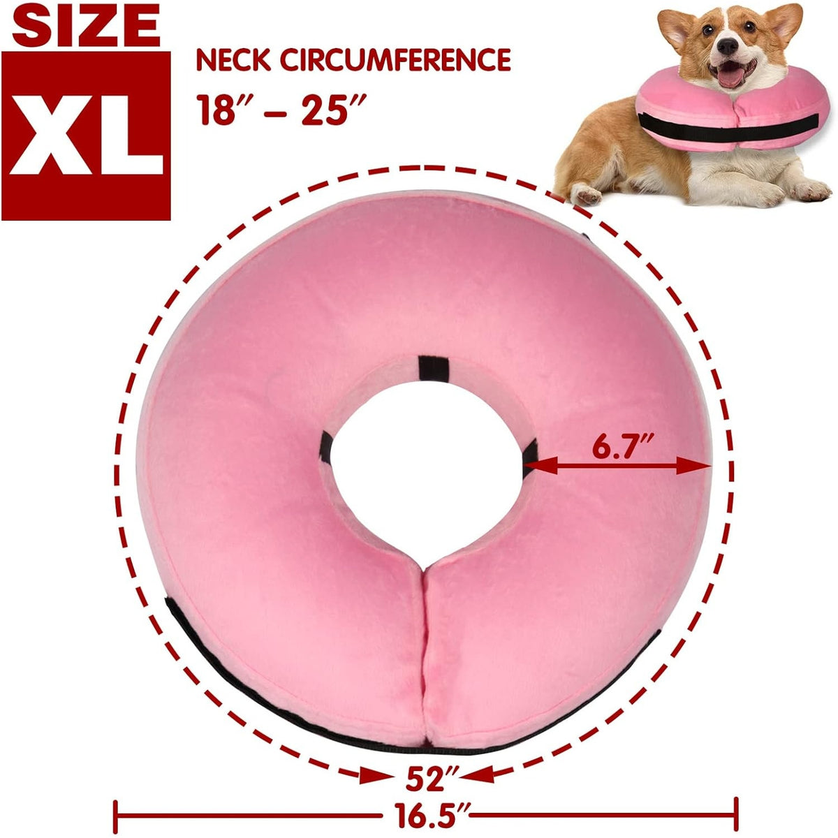 BRAND NEW ~ Purple Gray Inflatable Soft Protective Dog Cone Donut Collar ~ XL