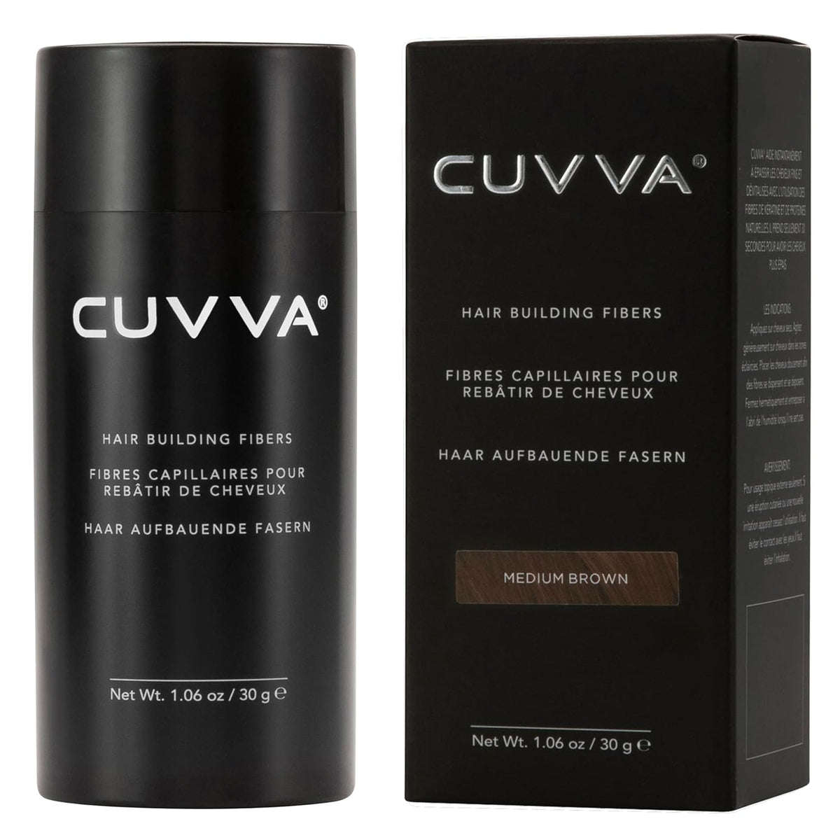 BRAND NEW ~ Medium Brown CUVVA Hair Building Fibers (30g) Fine & Thinning Hair