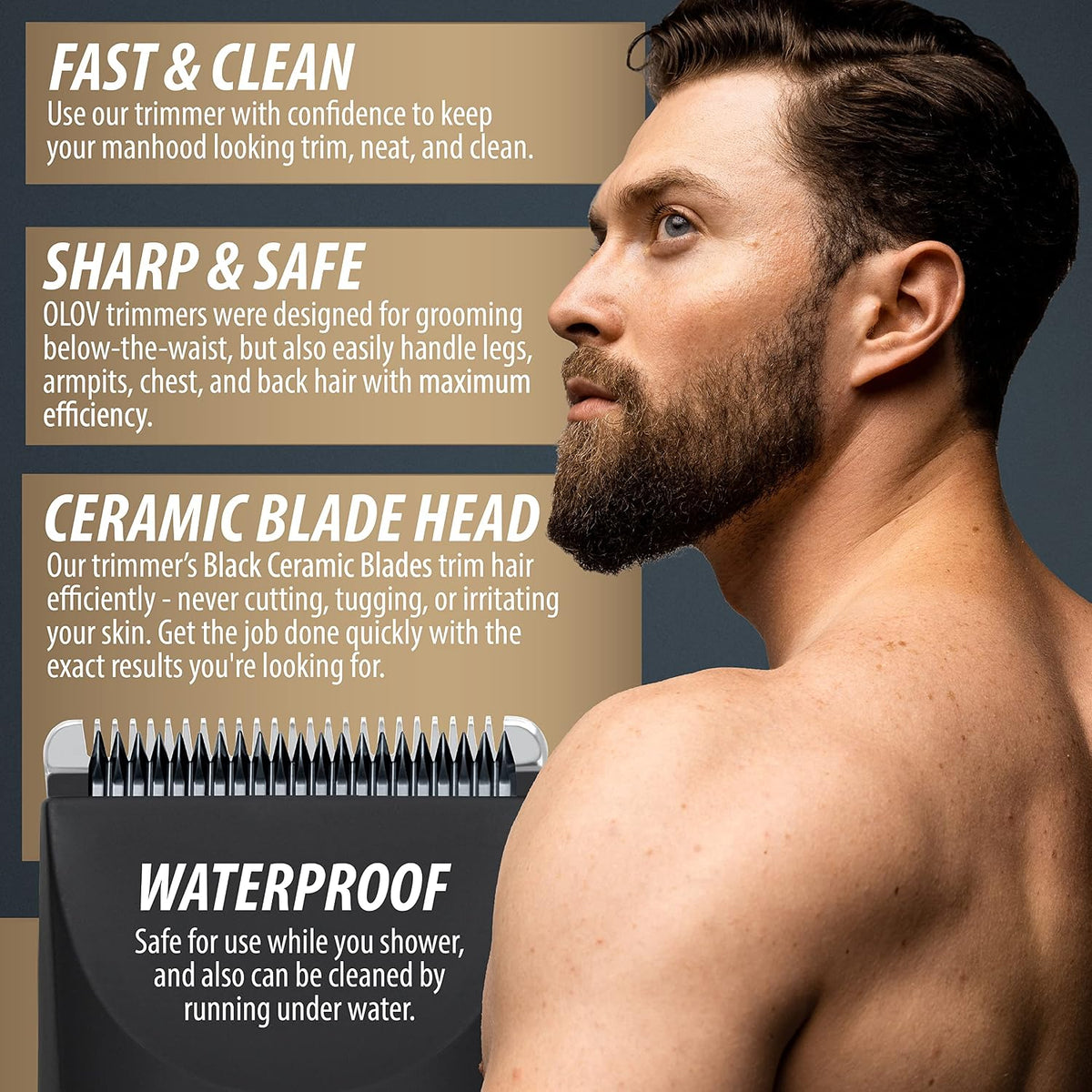 BRAND NEW ~ Waterproof Electric Body Hair Trimmer Wet/Dry Body Shaver Groomer