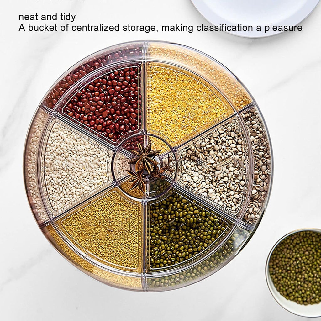 BRAND NEW ~ Kitchen Countertop Rotating Cereal Candy 6 Grid Storage Dispenser