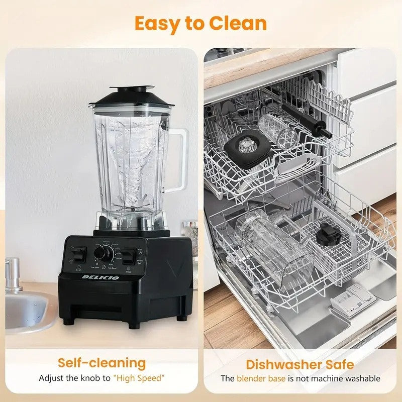 NWT ~ 330W 2-in-1 Powerful Self Cleaning Blender Smoothies Milkshakes & Juices